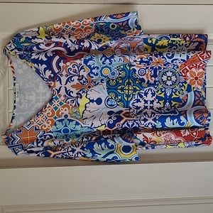 Sakurafina V-neck multicolor blouse L